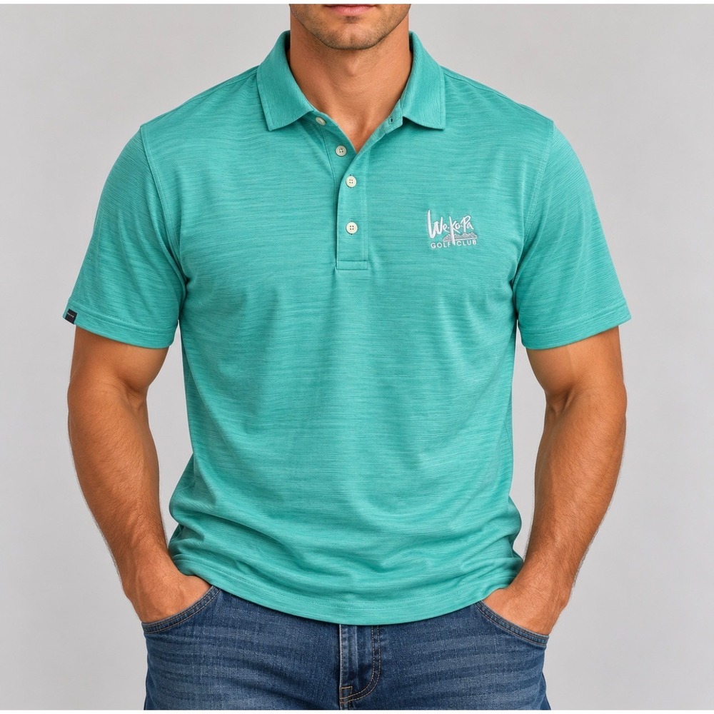 Dunning Golf Polo Shirt XL Teal Green Good We-Ko-Pa Golf Club Logo Short Sleeve